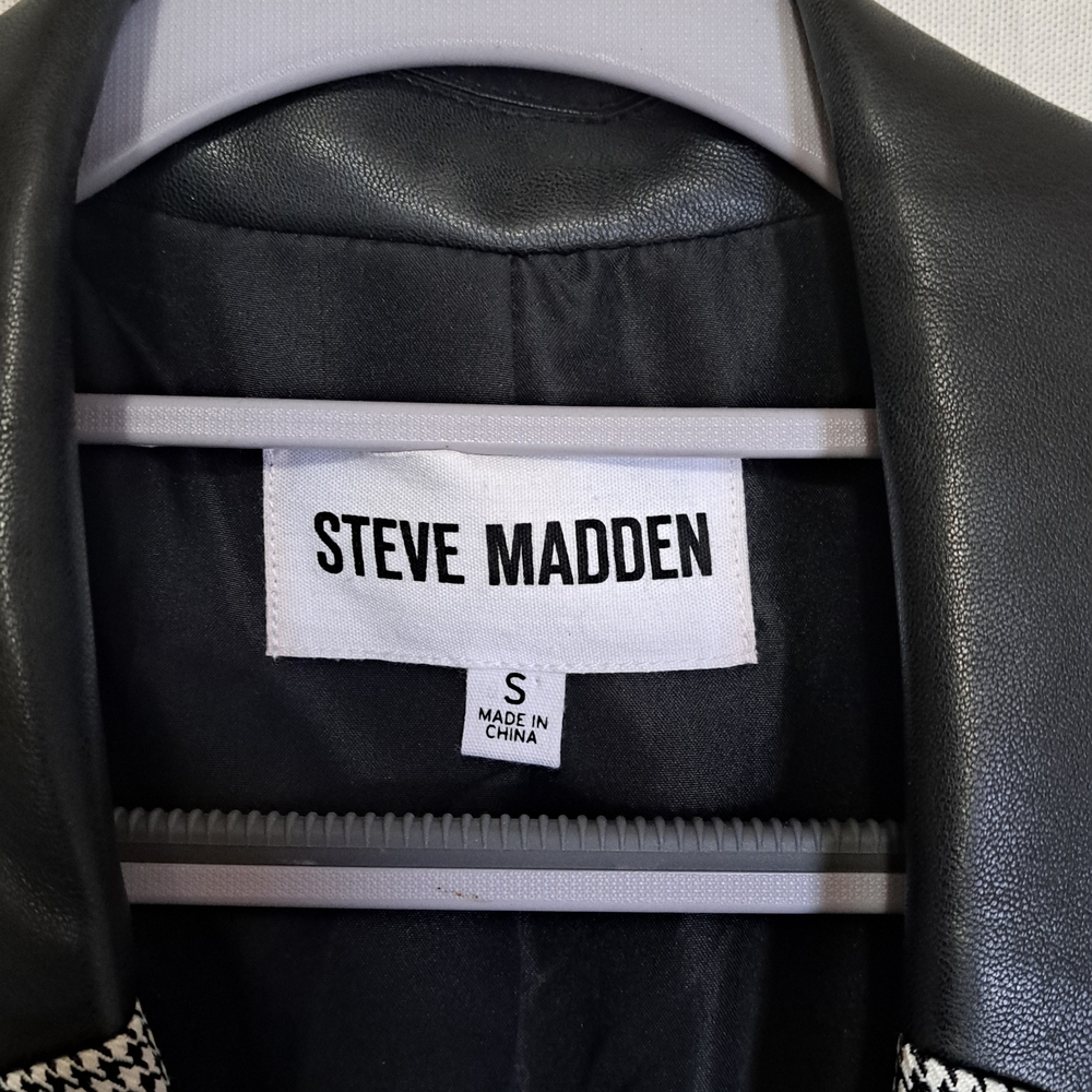 Steve Madden Black and White Houndstooth Blazer